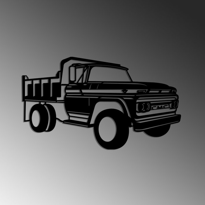 Wallity GMC Truck 1962 Accesorio de pared de metal Negro Wallity GMC Truck 1962 Accesorio de pared de metal Negro